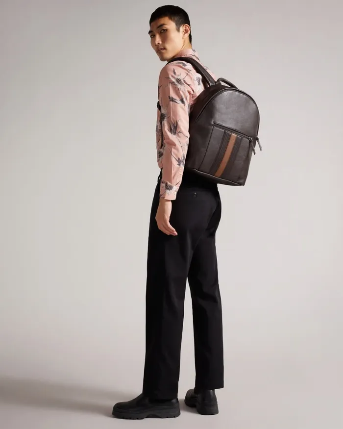 Men ESENTLE 8211 Striped PU Backpack Brownchocolate Ted Baker Backpacks Men ESENTLE 8211 Striped PU Backpack Brownchocolate Ted Baker Backpacks