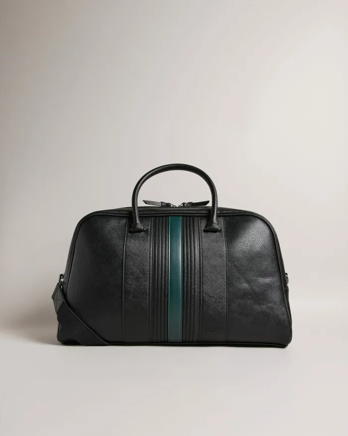 Men EVIAN 8211 Striped Faux Leather Bowler Bag Black Ted Baker Holdalls and Weekend Bags