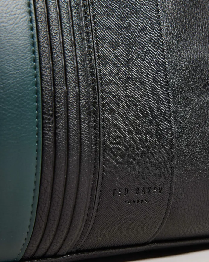 Men EVIAN 8211 Striped Faux Leather Bowler Bag Black Ted Baker Holdalls and Weekend Bags