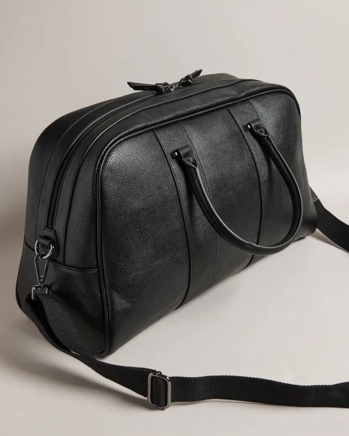 Men EVIAN 8211 Striped Faux Leather Bowler Bag Black Ted Baker Holdalls and Weekend Bags