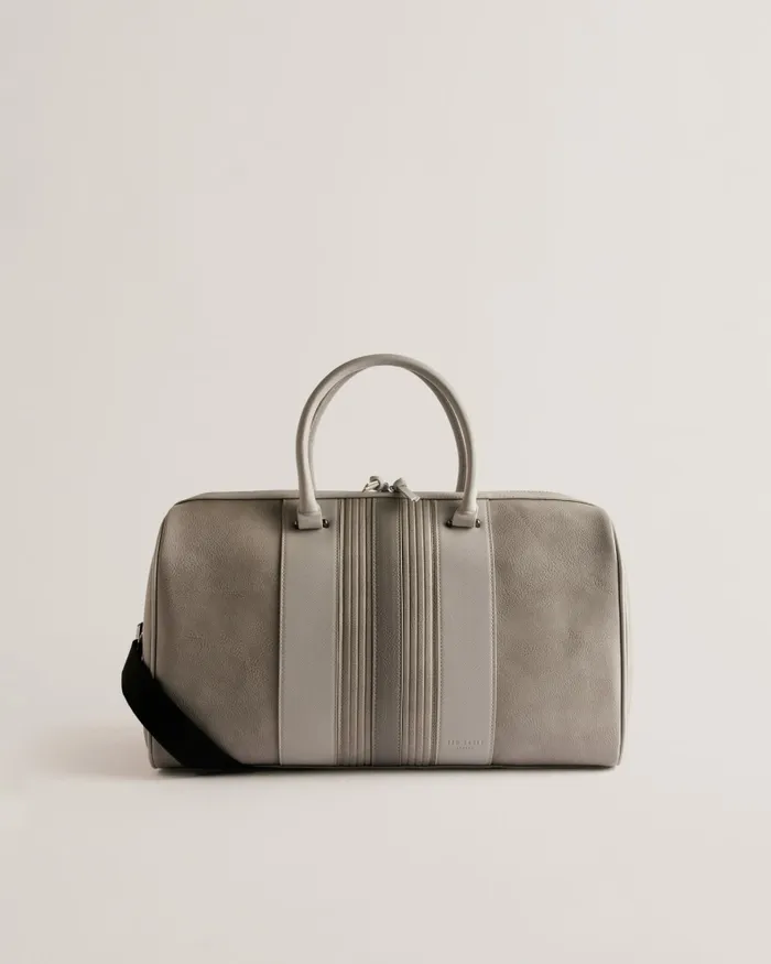 Men EVYDAY 8211 Striped PU Holdall Light Grey Ted Baker Holdalls and Weekend Bags Men EVYDAY 8211 Striped PU Holdall Light Grey Ted Baker Holdalls and Weekend Bags