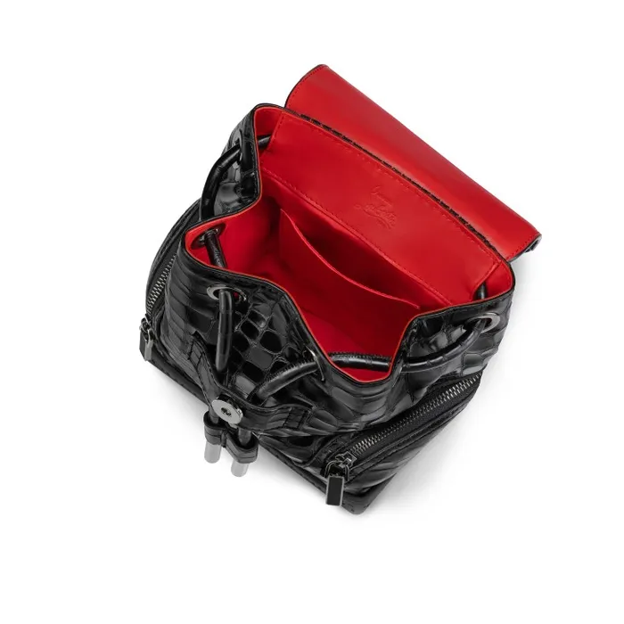 Men Explorafunk Backpack 8211 Alligator Embossed Calf Leather And Mesh 8211 Black Christian Louboutin Crossbody Bags