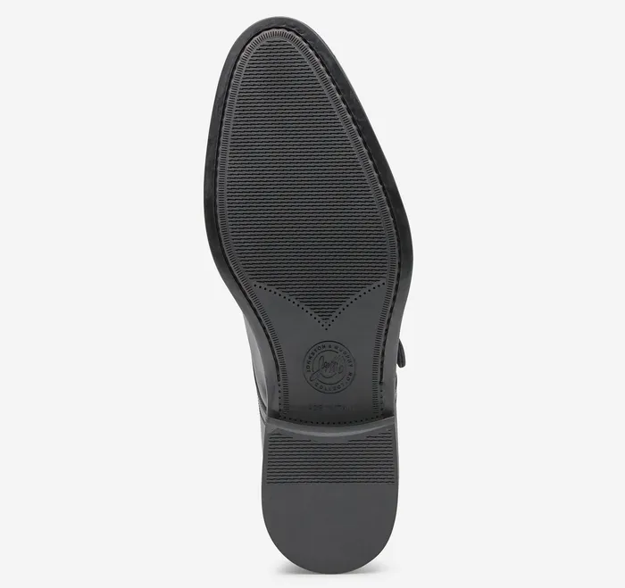 Men Flynch Monk Strap Black Italian Calfskin SlipOns and Loafers Johnston and Murphy