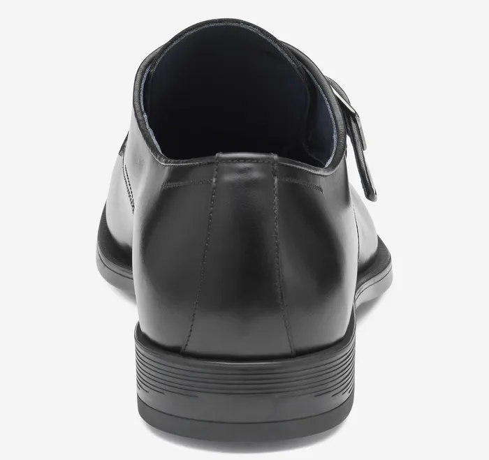 Men Flynch Monk Strap Black Italian Calfskin SlipOns and Loafers Johnston and Murphy