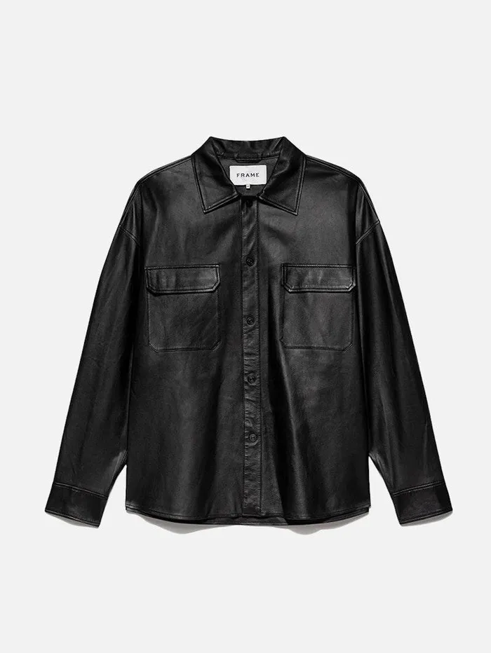 Men FRAME Pants and Shorts Leather Short