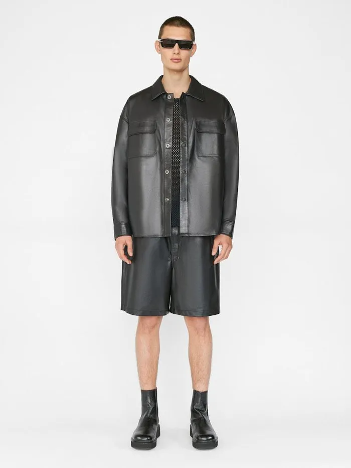 Men FRAME Pants and Shorts Leather Short