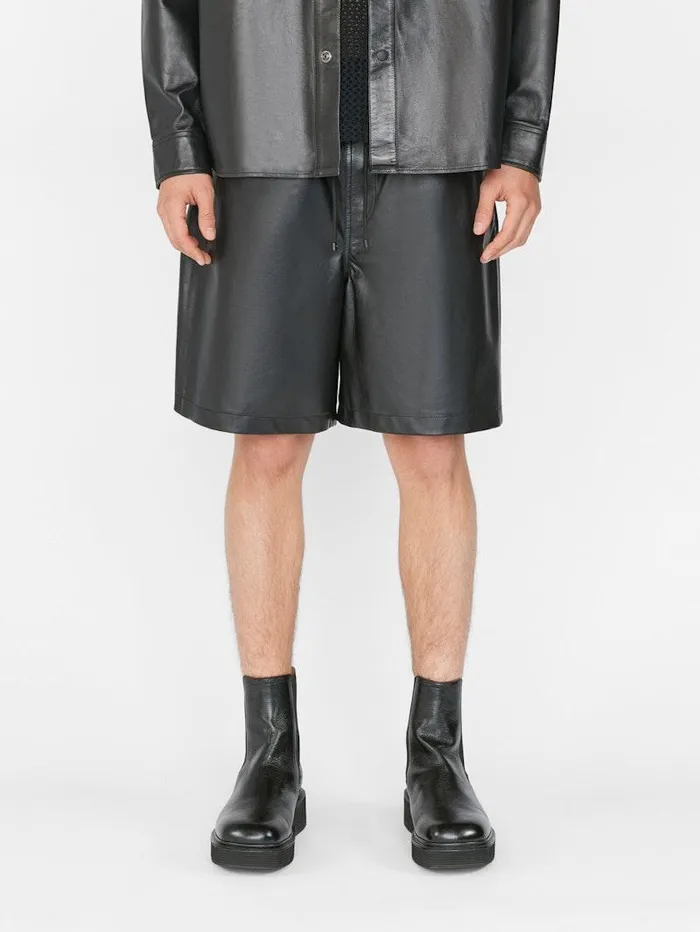 Men FRAME Pants and Shorts Leather Short