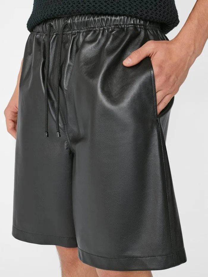 Men FRAME Pants and Shorts Leather Short