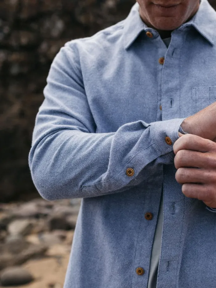 Men Gylly Shirt Indigo Dobby Finisterre Shirts