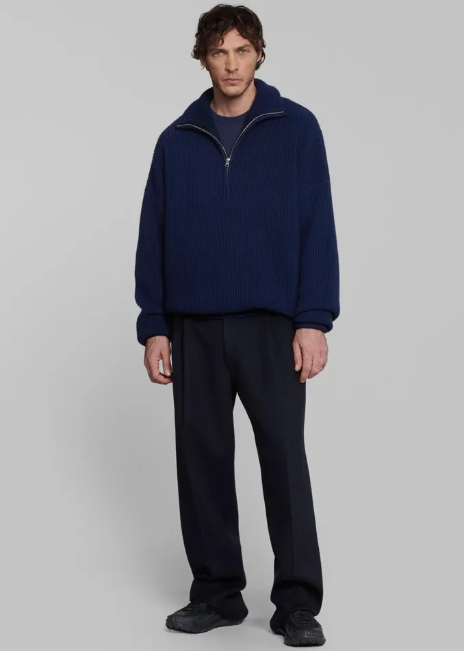 Men Harrison Quarter Zip Jumper 8211 Navy The Frankie Shop Knitwear