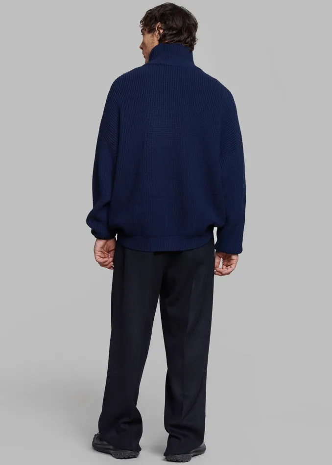 Men Harrison Quarter Zip Jumper 8211 Navy The Frankie Shop Knitwear