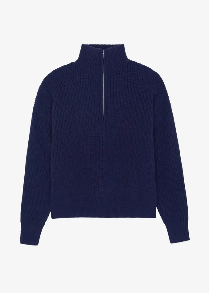 Men Harrison Quarter Zip Jumper 8211 Navy The Frankie Shop Knitwear