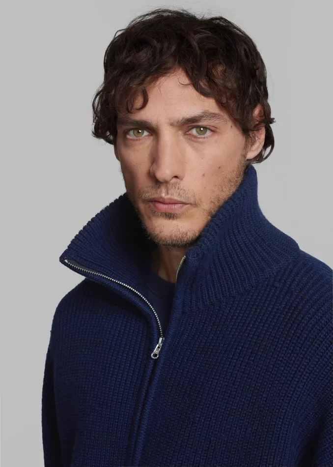 Men Harrison Quarter Zip Jumper 8211 Navy The Frankie Shop Knitwear