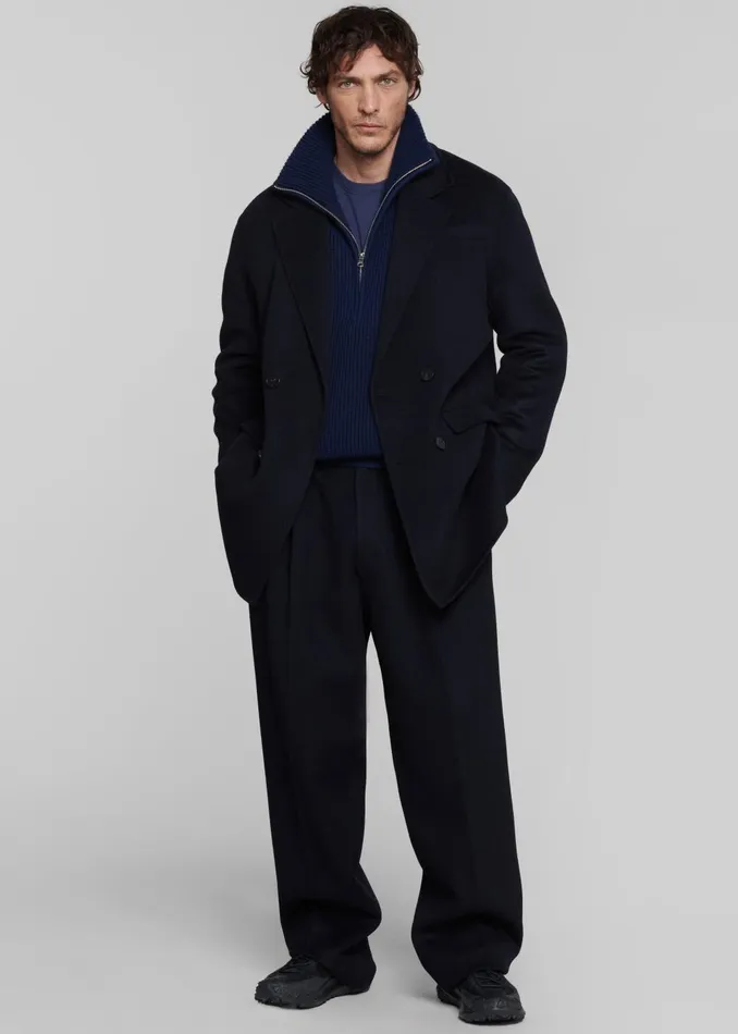 Men Harry Wool Blazer 8211 Navy The Frankie Shop Outerwear