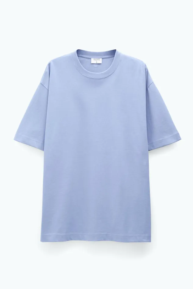Men Heavy Crewneck Tee Faded Blue Filippa K TShirts