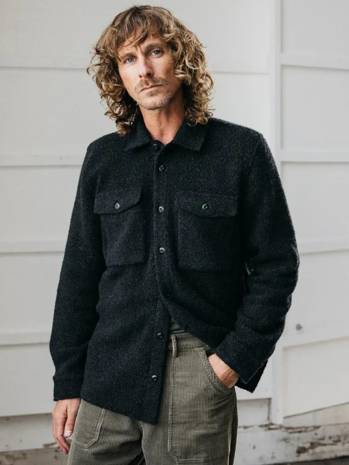Men Hegen Fleece Shirt Raven Finisterre Shirts