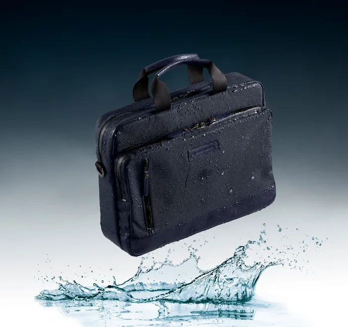 Men Hudson Waterproof Briefcase Navy Backpacks and Briefcases Johnston and Murphy