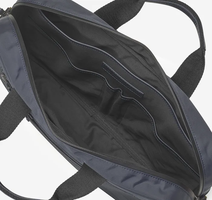 Men Hudson Waterproof Briefcase Navy Backpacks and Briefcases Johnston and Murphy
