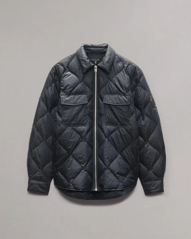Men Jackets and Coats Rag and Bone Dane Down Shirt Jacket Jet Black