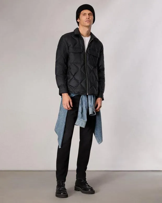 Men Jackets and Coats Rag and Bone Dane Down Shirt Jacket Jet Black