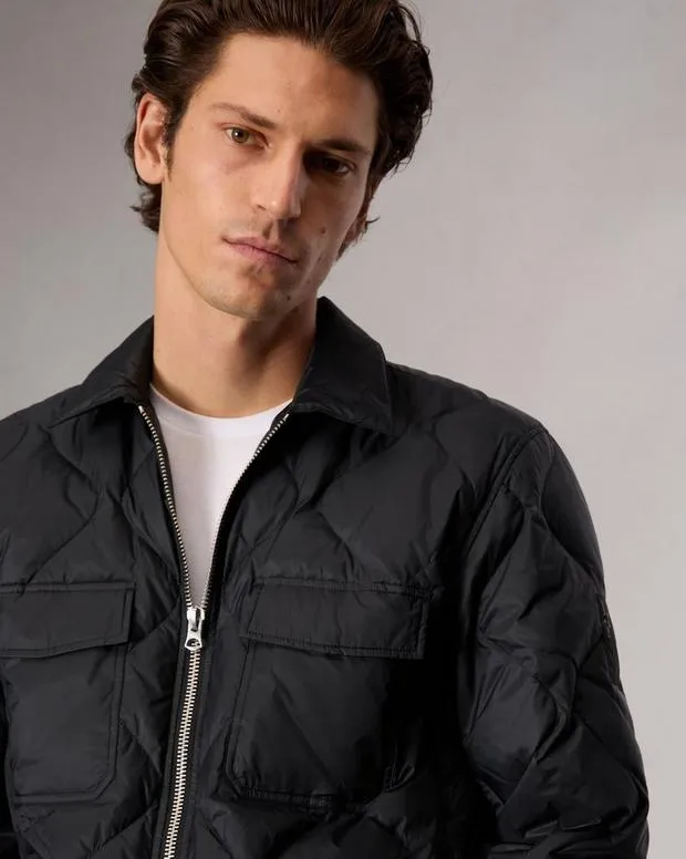 Men Jackets and Coats Rag and Bone Dane Down Shirt Jacket Jet Black