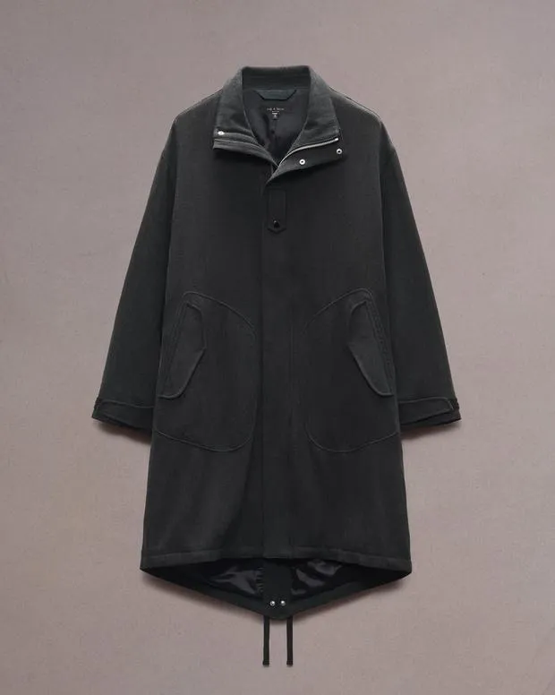 Men Jackets and Coats Rag and Bone Falcon WoolLinen Parka Black