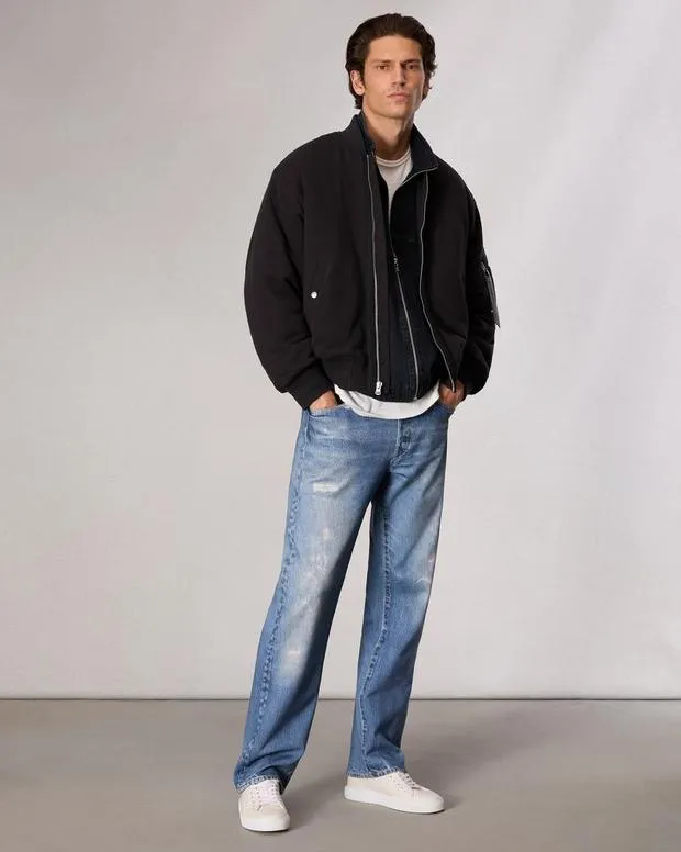 Men Jackets and Coats Rag and Bone Manston Bomber Jacket Black