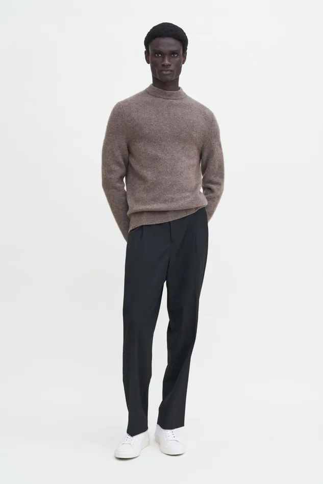 Men Johannes Yak Sweater Dark Taupe Melange Filippa K Knitwear