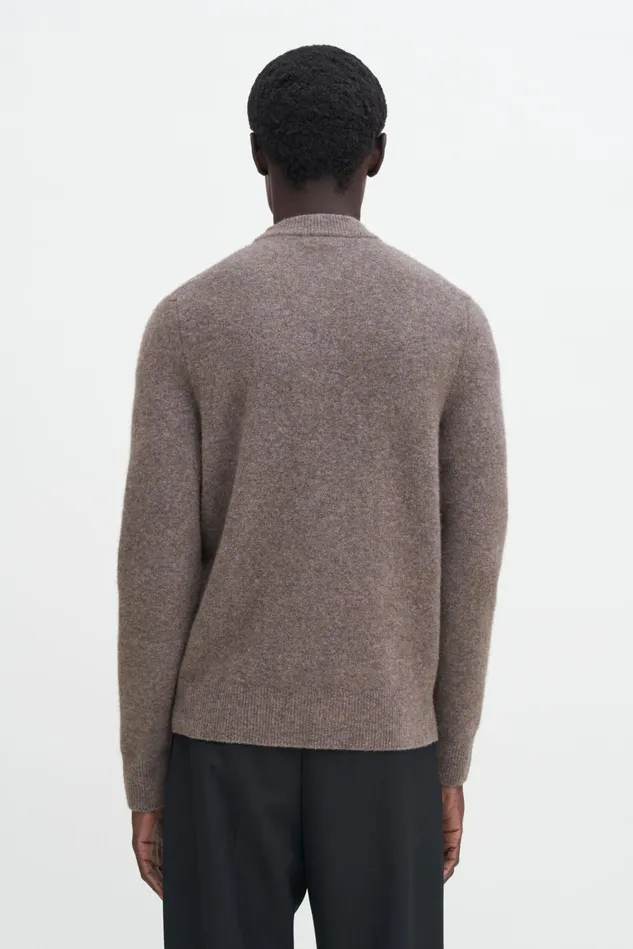 Men Johannes Yak Sweater Dark Taupe Melange Filippa K Knitwear