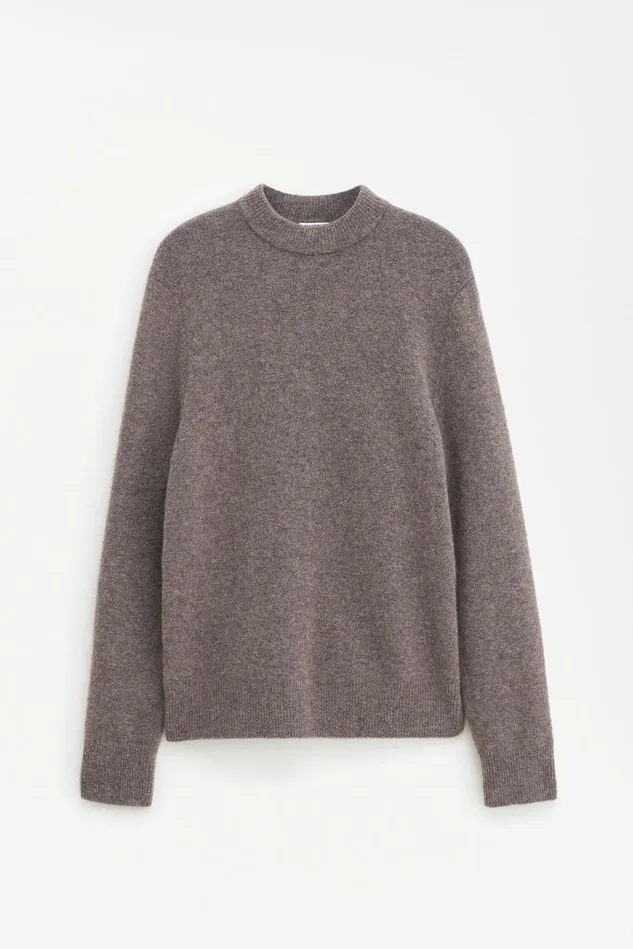 Men Johannes Yak Sweater Dark Taupe Melange Filippa K Knitwear