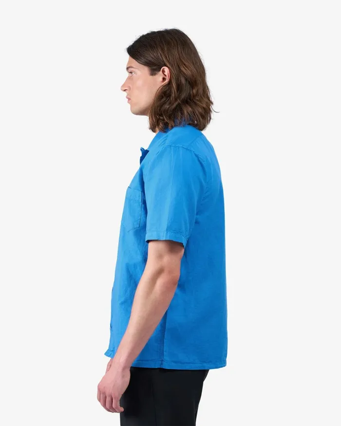 Men Linen Short Sleeved Shirt Lava Grey Colorful Standard Shirts