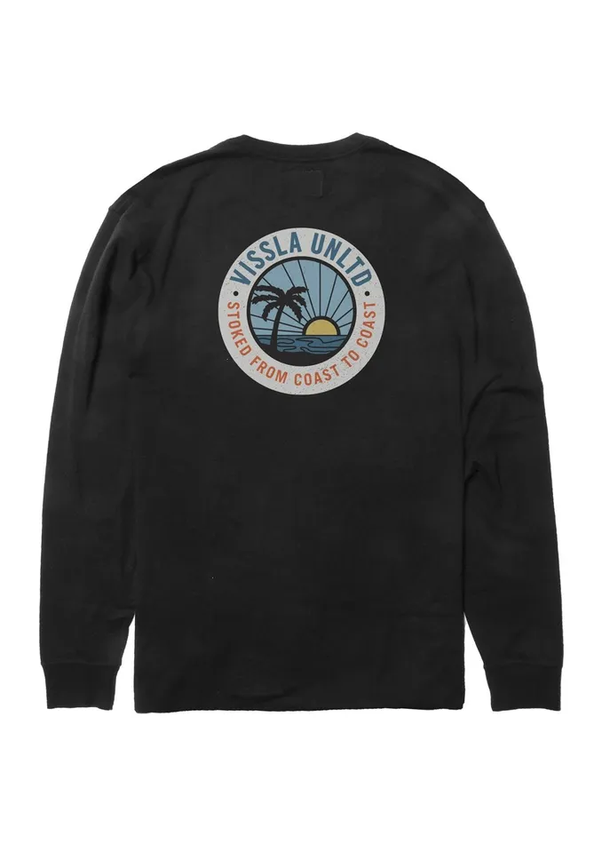 Men Long Sleeve Tees Vissla Sun Down Ls Pkt Tee Phantom