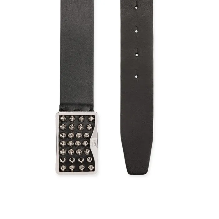 Men Louis Belt Belt 8211 Calf Leather And Spikes 8211 Black Christian Louboutin Belts