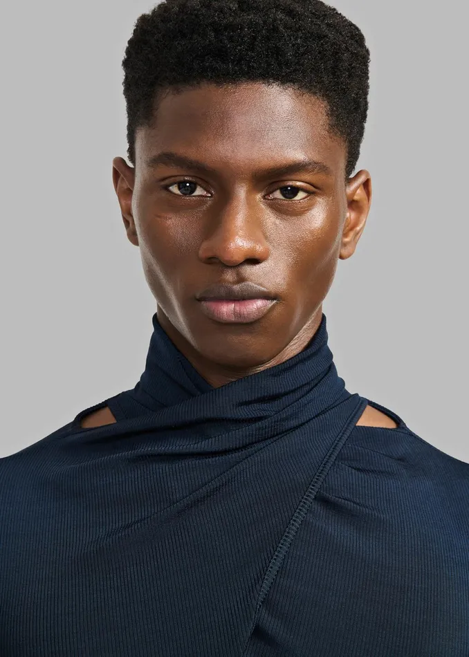 Men Louis Gabriel Nouchi Crossed Top 8211 Night Blue The Frankie Shop Tops