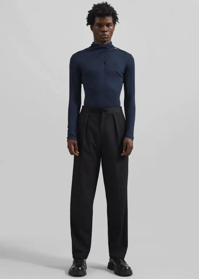 Men Louis Gabriel Nouchi StraightLeg Smoking Trousers 8211 Black The Frankie Shop Bottoms
