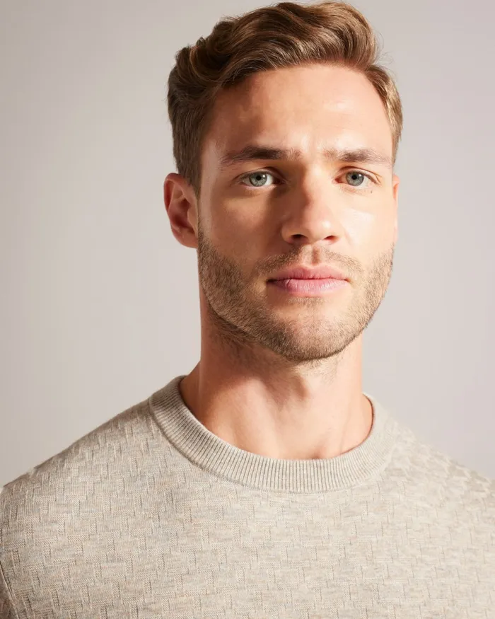 Men LOUNG 8211 Long Sleeve T Knit Jumper Browntan Ted Baker Jumpers and Knitwear Men LOUNG 8211 Long Sleeve T Knit Jumper Browntan Ted Baker Jumpers and Knitwear