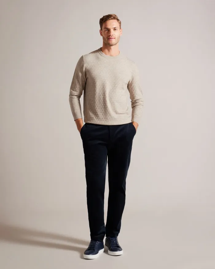 Men LOUNG 8211 Long Sleeve T Knit Jumper Browntan Ted Baker Jumpers and Knitwear Men LOUNG 8211 Long Sleeve T Knit Jumper Browntan Ted Baker Jumpers and Knitwear