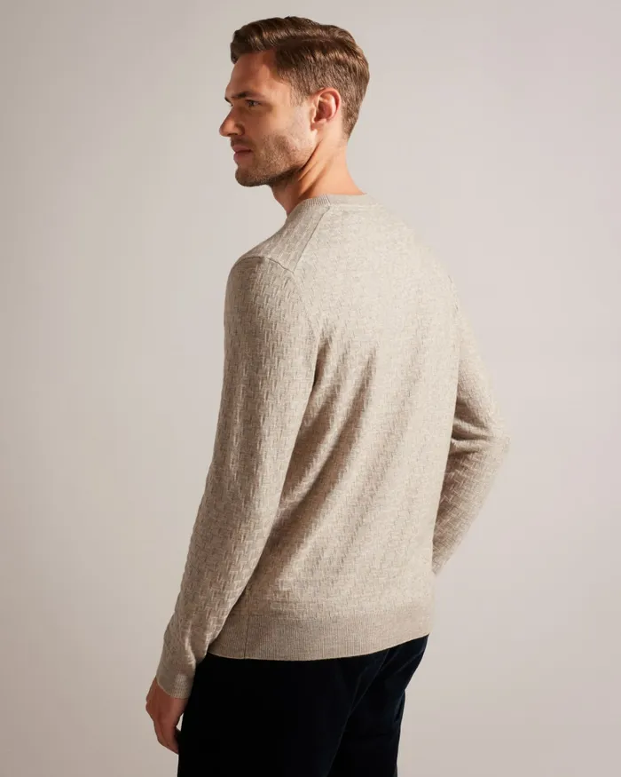 Men LOUNG 8211 Long Sleeve T Knit Jumper Browntan Ted Baker Jumpers and Knitwear Men LOUNG 8211 Long Sleeve T Knit Jumper Browntan Ted Baker Jumpers and Knitwear