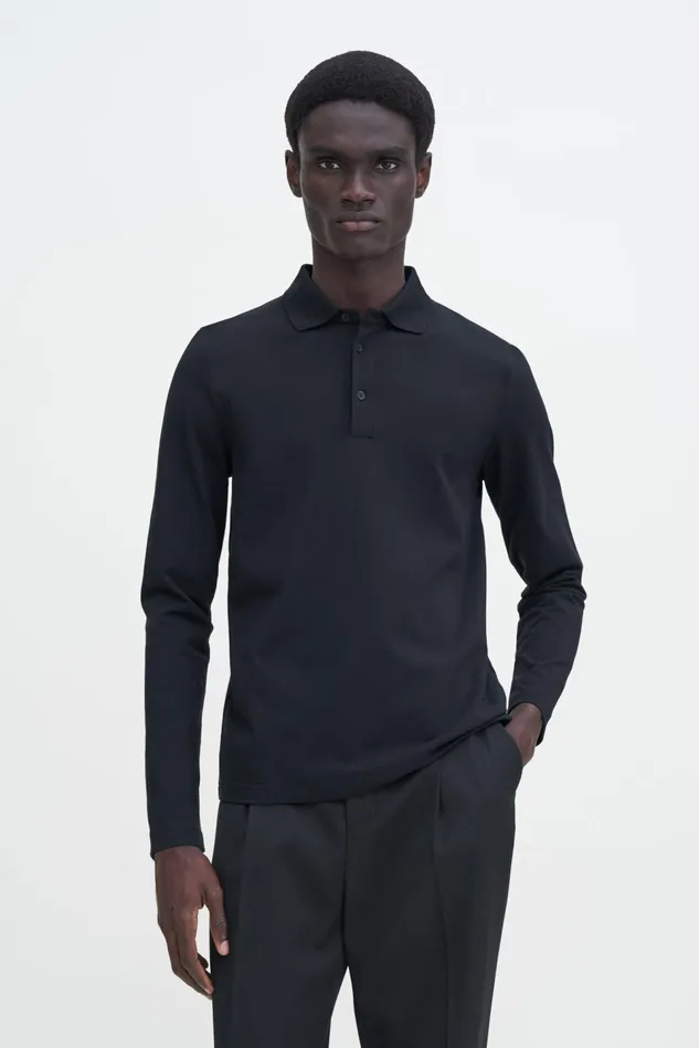 Men Luke Stretch Polo Shirt Black Filippa K TShirts