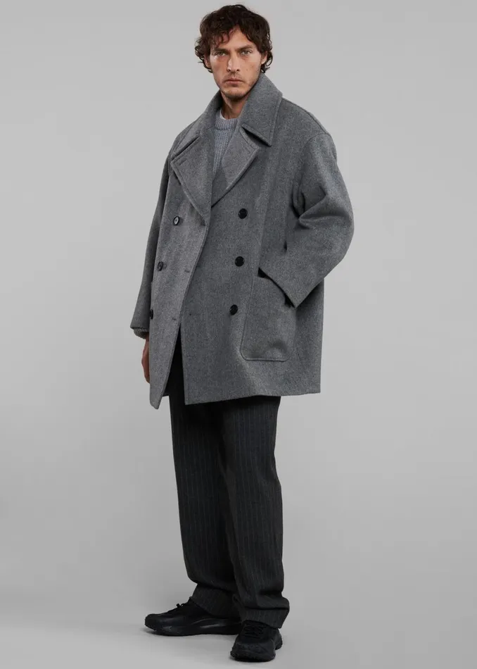 Men Mason Wool Trousers 8211 Dark GreyWhite Pinstripe The Frankie Shop Bottoms