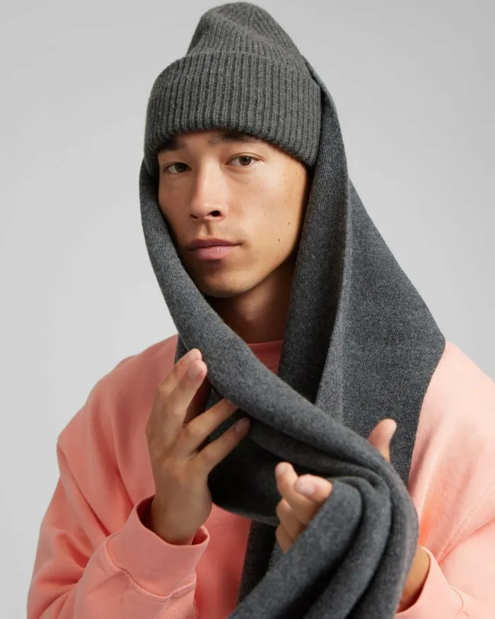 Men Merino Wool Scarf Limestone Grey Colorful Standard Scarves