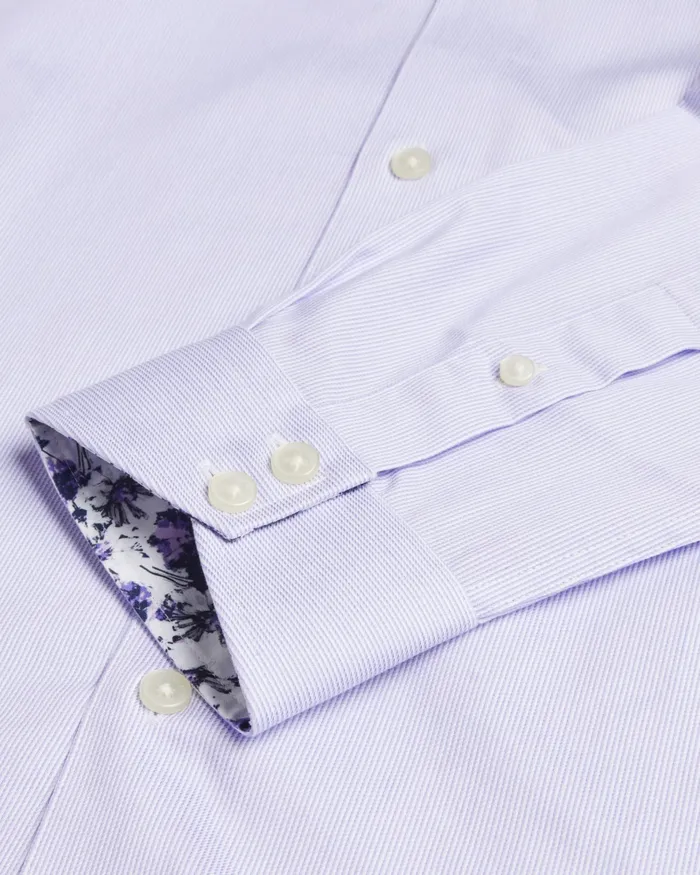 Men MICHEL 8211 Long Sleeve BiStretch Pinstripe Shirt Light Purple Ted Baker Shirts