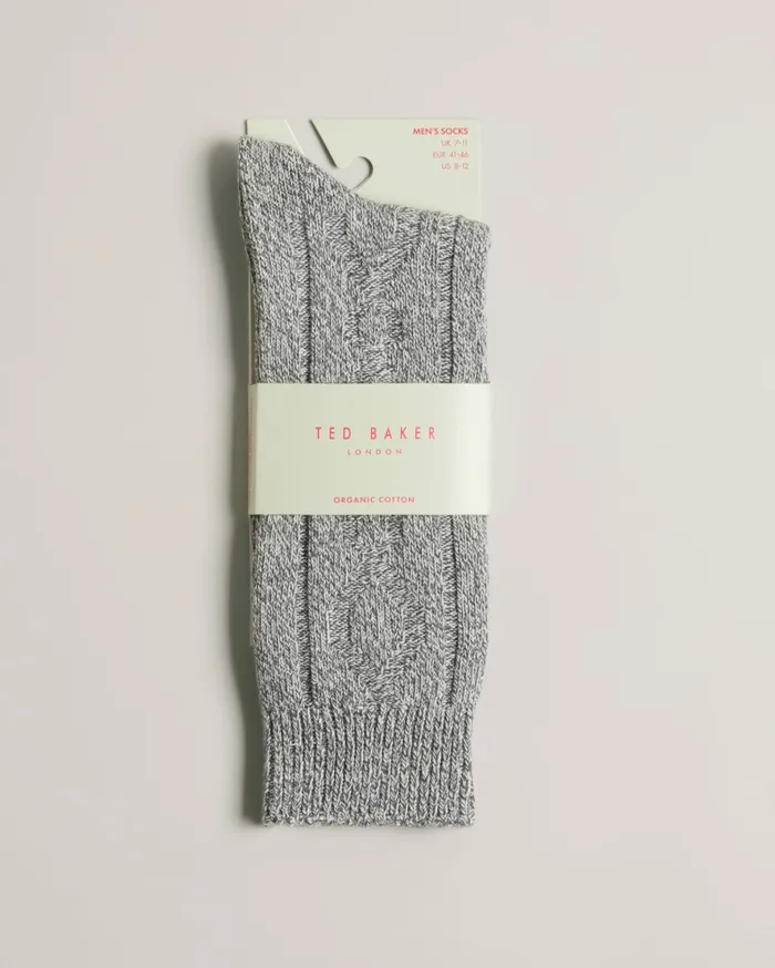 Men MISTIE 8211 Cable Knit Hiking Socks Grey Ted Baker Socks Men MISTIE 8211 Cable Knit Hiking Socks Grey Ted Baker Socks