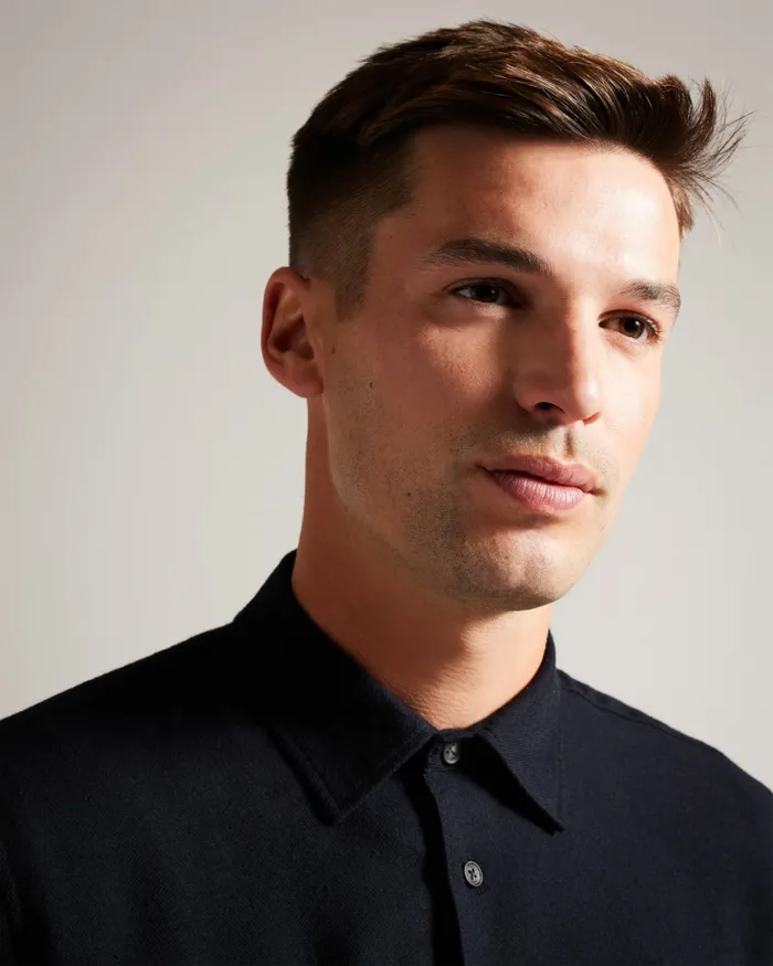 Men NARNI 8211 Lightweight Twill Flannel Shirt Black Ted Baker Shirts Men NARNI 8211 Lightweight Twill Flannel Shirt Black Ted Baker Shirts