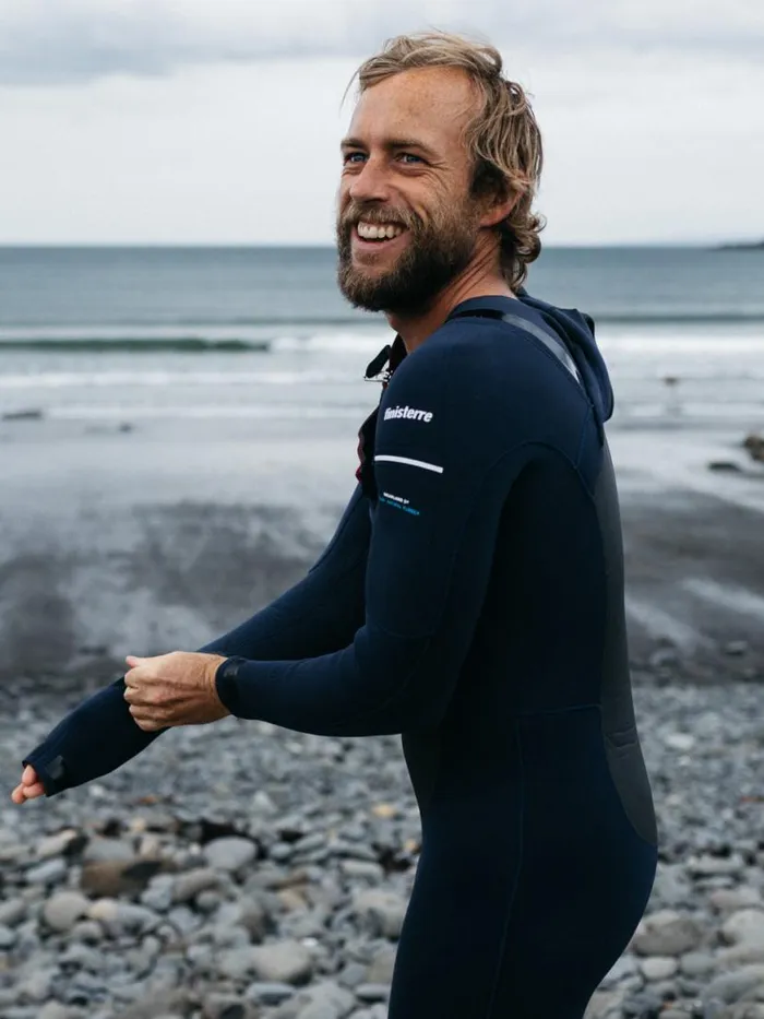 Men Nieuwland 5545mm Yulex Chest Zip Hooded Wetsuit Ink Finisterre Wetsuits