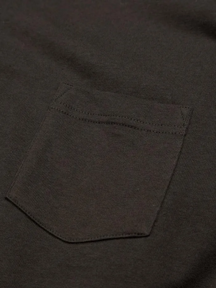 Men Orca Recycled Pocket Long Sleeve TShirt Raven Black Finisterre TShirts