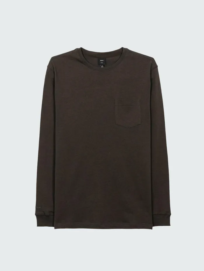 Men Orca Recycled Pocket Long Sleeve TShirt Raven Black Finisterre TShirts