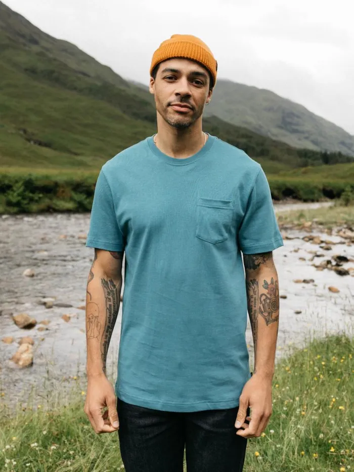Men Orca Recycled Pocket TShirt Ocean Storm Finisterre TShirts