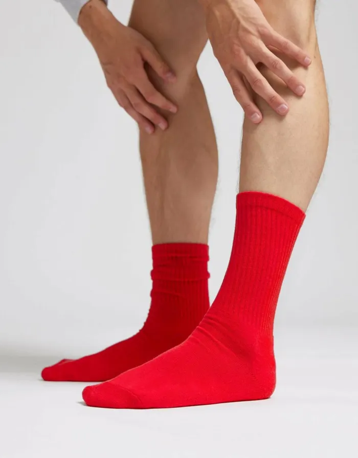 Men Organic Active Sock Marine Blue Colorful Standard Socks and