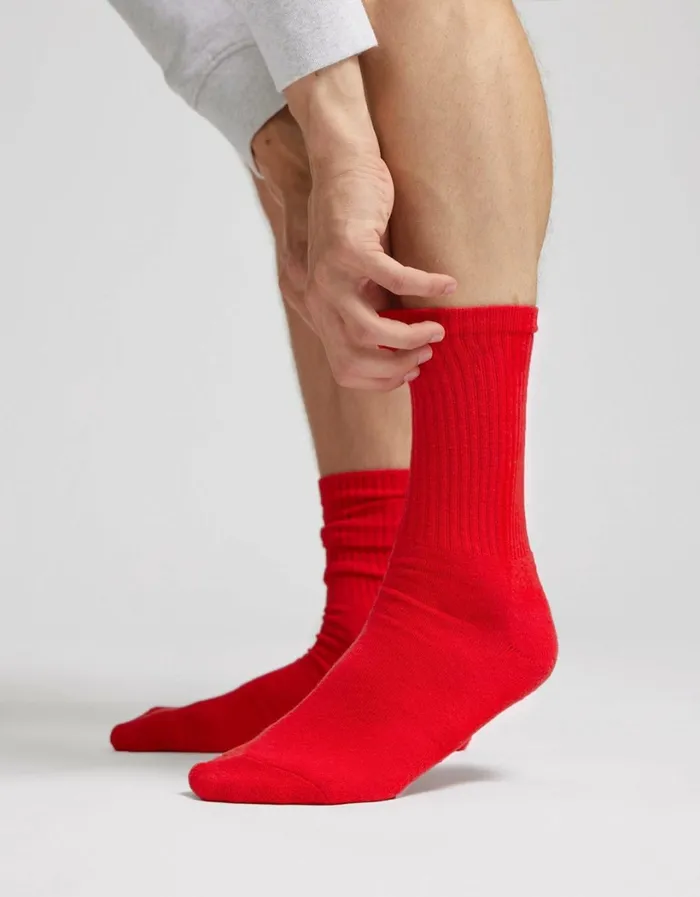 Men Organic Active Sock Marine Blue Colorful Standard Socks and